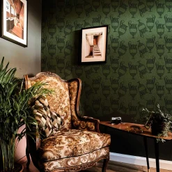 MaVoix Carta da parati Fontana Verde Muschio