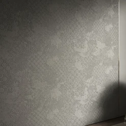 Glamora Carta da parati Grigia Ricami