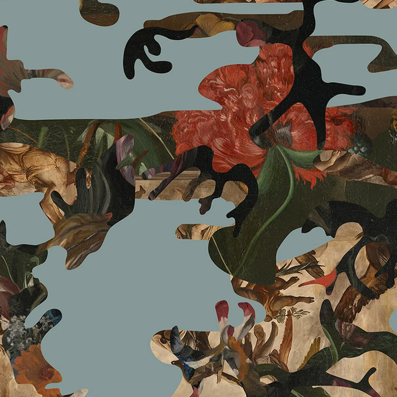 MaVoix Carta da parati Hidden In Plain Sight Nikko Blue di Magnus Gjoen