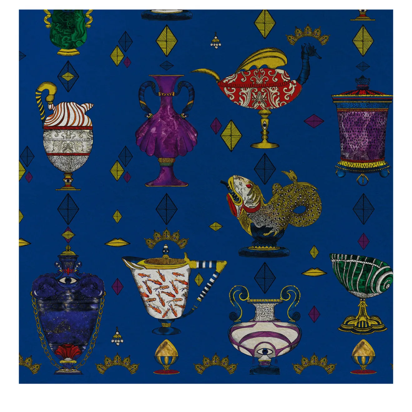 MaVoix Carta da parati Ludovica Blu Elettrico