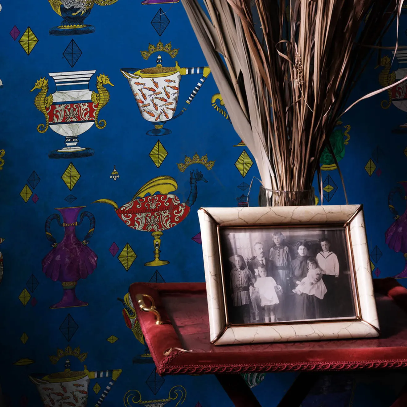 MaVoix Carta da parati Ludovica Blu Elettrico