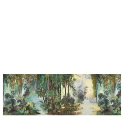 Larghevedute Carta da parati mista verde giungla