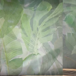 Affreschi & Affreschi Carta da parati strutturata Foglie di palma verde chiaro