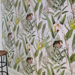 Wallpapers4Beginners Carta da parati vintage Foresta tropicale con giaguari e pappagalli