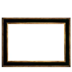 Caiafa Cassetta Foglia d'oro con cornice in legno laccato ebano dorato