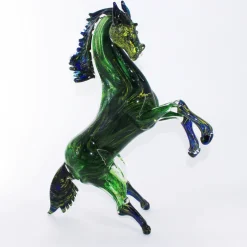 Madeforsoul Cavallo in avventurina Scultura in vetro di Murano verde