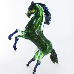 Madeforsoul Cavallo in avventurina Scultura in vetro di Murano verde