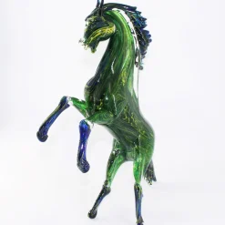 Madeforsoul Cavallo in avventurina Scultura in vetro di Murano verde