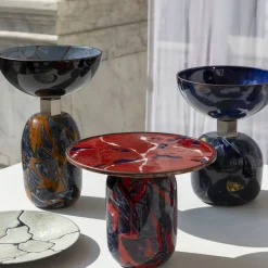 Incalmi Centrotavola Alchimie in vetro di Murano con lapis blu