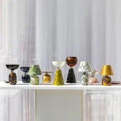 Incalmi Centrotavola Alchimie in vetro di Murano con lapis blu