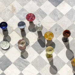 Incalmi Centrotavola Alchimie in vetro di Murano con lapis blu