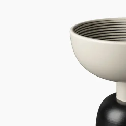 Bitossi Ceramiche Centrotavola alto bianco e nero di Ettore Sottsass