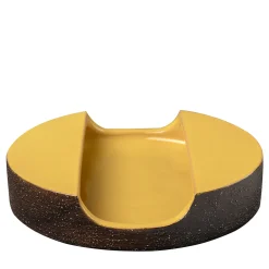 Bitossi Ceramiche Centrotavola Bolo Decorativo Giallo della Serie Tagliata di Aldo Londi