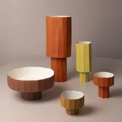 Paola Paronetto Centrotavola Coppa Ninfea Corteccia D9/Kaki