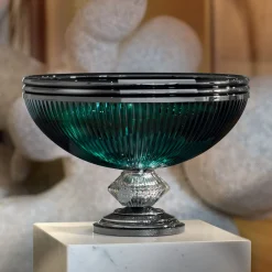 Baldi Home Jewels Centrotavola in cristallo verde Boccadirosa