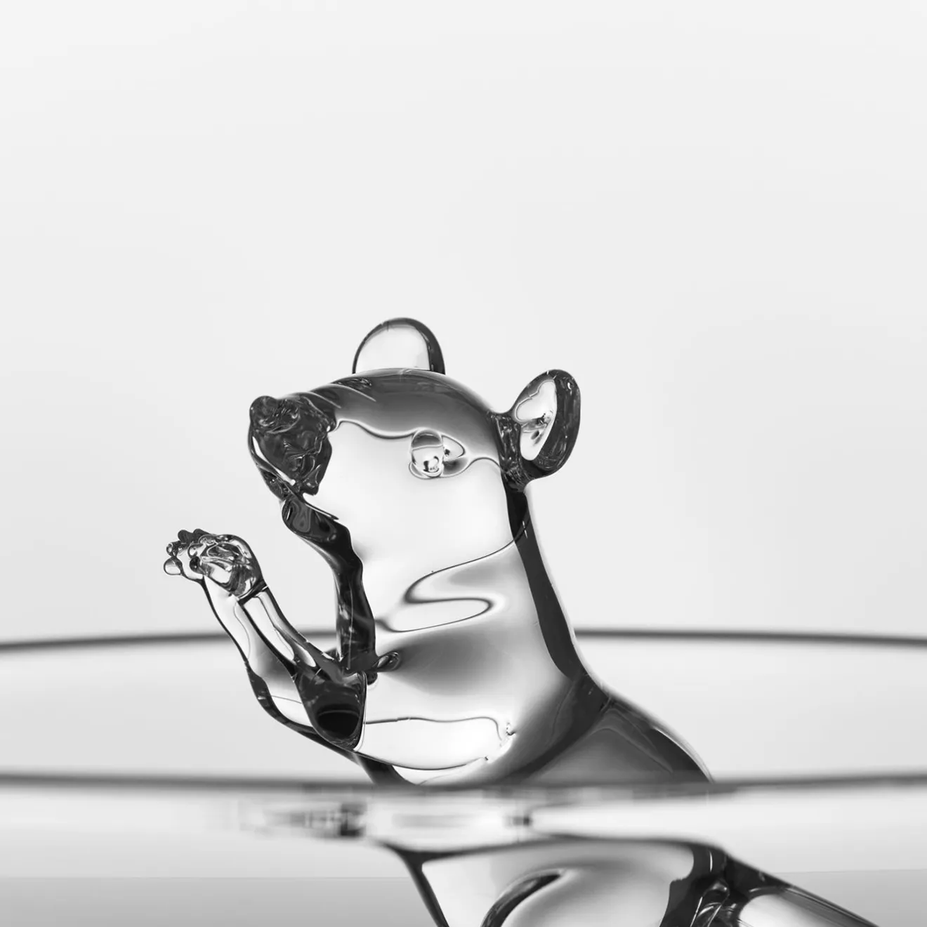 Simone Crestani Centrotavola in Vetro Trasparente Little Mouse #2