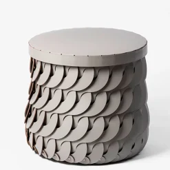 Pinetti Cestino Alicante alto e rotondo grigio con coperchio