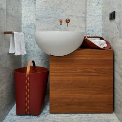 ADJ Style Cestino Helena in pelle Bordeaux e Cognac