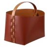 ADJ Style Cestino Helena piccolo in pelle Bordeaux e Cognac