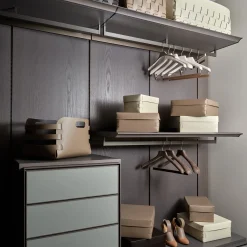 ADJ Style Cestino Riga in pelle Cappuccino e Cioccolato