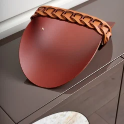 ADJ Style Cestino Riviera in pelle Cognac e Bordeaux