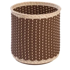 Giobagnara Cesto portaoggetti Monet in pelle e rattan