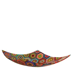 VéVé Glass Ciotola centrotavola esagonale in vetro di Murano policromatico Rombo