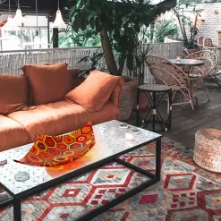 VéVé Glass Ciotola centrotavola esagonale in vetro di Murano policromatico Rombo