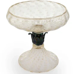 Officine di Murano 1295 Ciotola con piede in oro 24 carati e nero