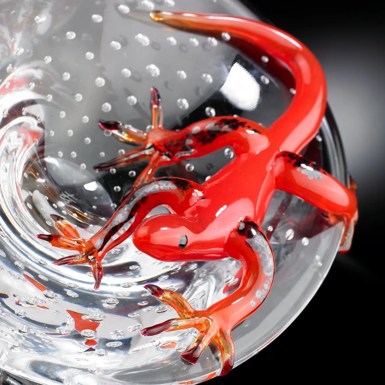 VGnewtrend Ciotola rotonda con geco rosso