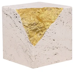 Alimonti Milano Colpo Da Maestro Ostuni Scultura cubica in travertino foglia oro