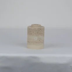 FiammettaV Home Collection Com Portacandele in marmo travertino beige cilindrico