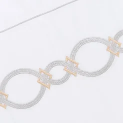 TessilArte Completo Letto Bluemoon in Raso di Cotone Ricamato Bianco