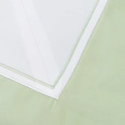 TessilArte Completo Letto Eucalipto Verde e Bianco in Raso di Cotone