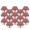 Studio Le Nid Composizione di Piastrelle Esagonali Rosa Janis con Motivo Floreale