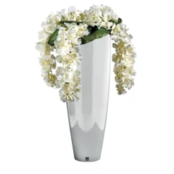 VGnewtrend Composizione floreale finta Oslo con vaso bianco