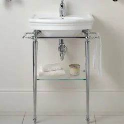 Devon&Devon Consolle Jolie in ceramica bianca e finitura cromata