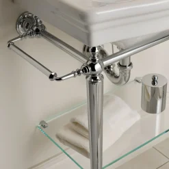 Devon&Devon Consolle Jolie in ceramica bianca e finitura cromata