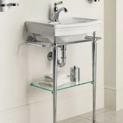 Devon&Devon Consolle Jolie in ceramica bianca e finitura cromata