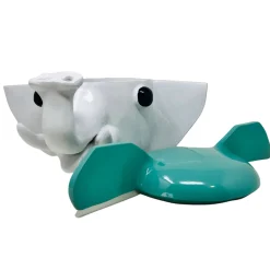 Freaklab Contenitore grande elefante verde acqua e bianco con coperchio