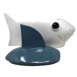 Freaklab Contenitore grande squalo blu-grigio e bianchi con coperchio