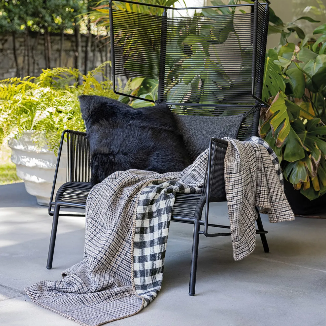 Alonpi Coperta Babette double-face a quadri piccoli