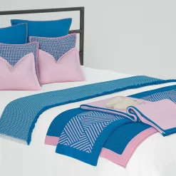Masserano Cashmere Coperta Biella in pelle blu e rosa