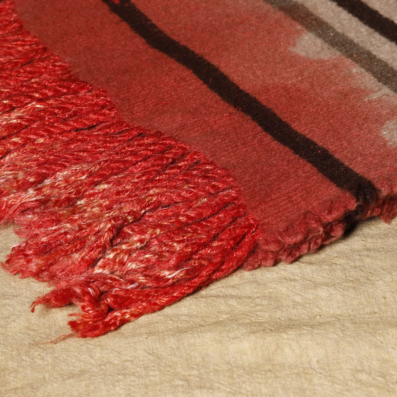 The House of Lyria Coperta Formia a righe policrome in cashmere e seta