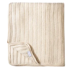 UnoCashmere Coperta in cashmere beige a punto brioche