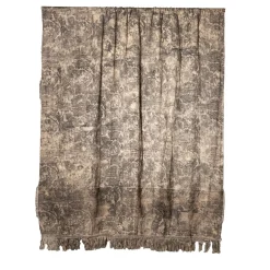 The House of Lyria Coperta inglese in cotone e lino con frange Toile-de-Jouy