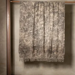 The House of Lyria Coperta inglese in cotone e lino con frange Toile-de-Jouy