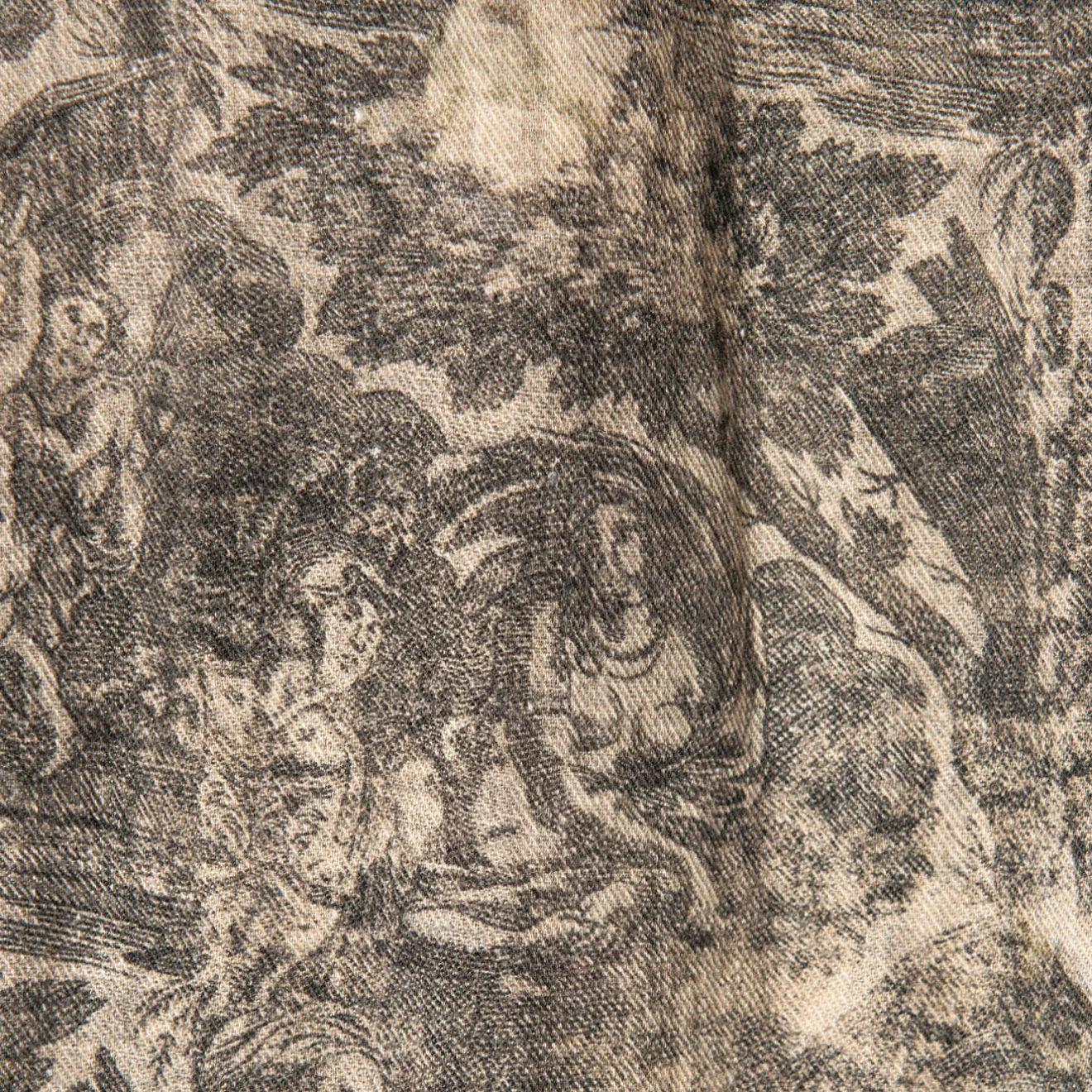 The House of Lyria Coperta inglese in cotone e lino con frange Toile-de-Jouy