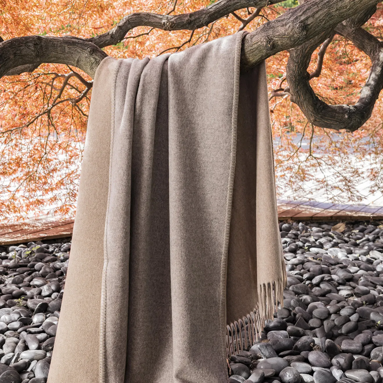 Alonpi Coperta Melrose double-face beige piccola