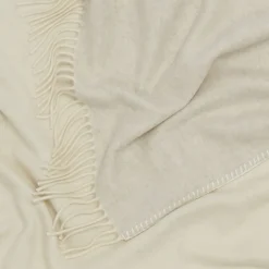 Alonpi Coperta piccola Melrose con frange bianche